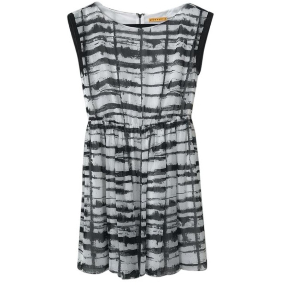 Alice + Olivia Dress with Lamb Leather Details